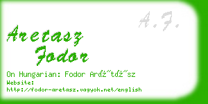 aretasz fodor business card